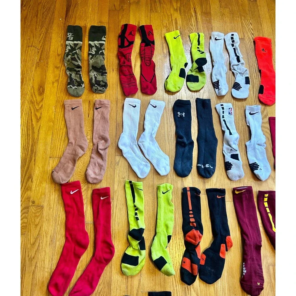 Huge Mens Nike Elite, Dri Fit, Under Armour, Adidas, Bombas Socks Headband Lot